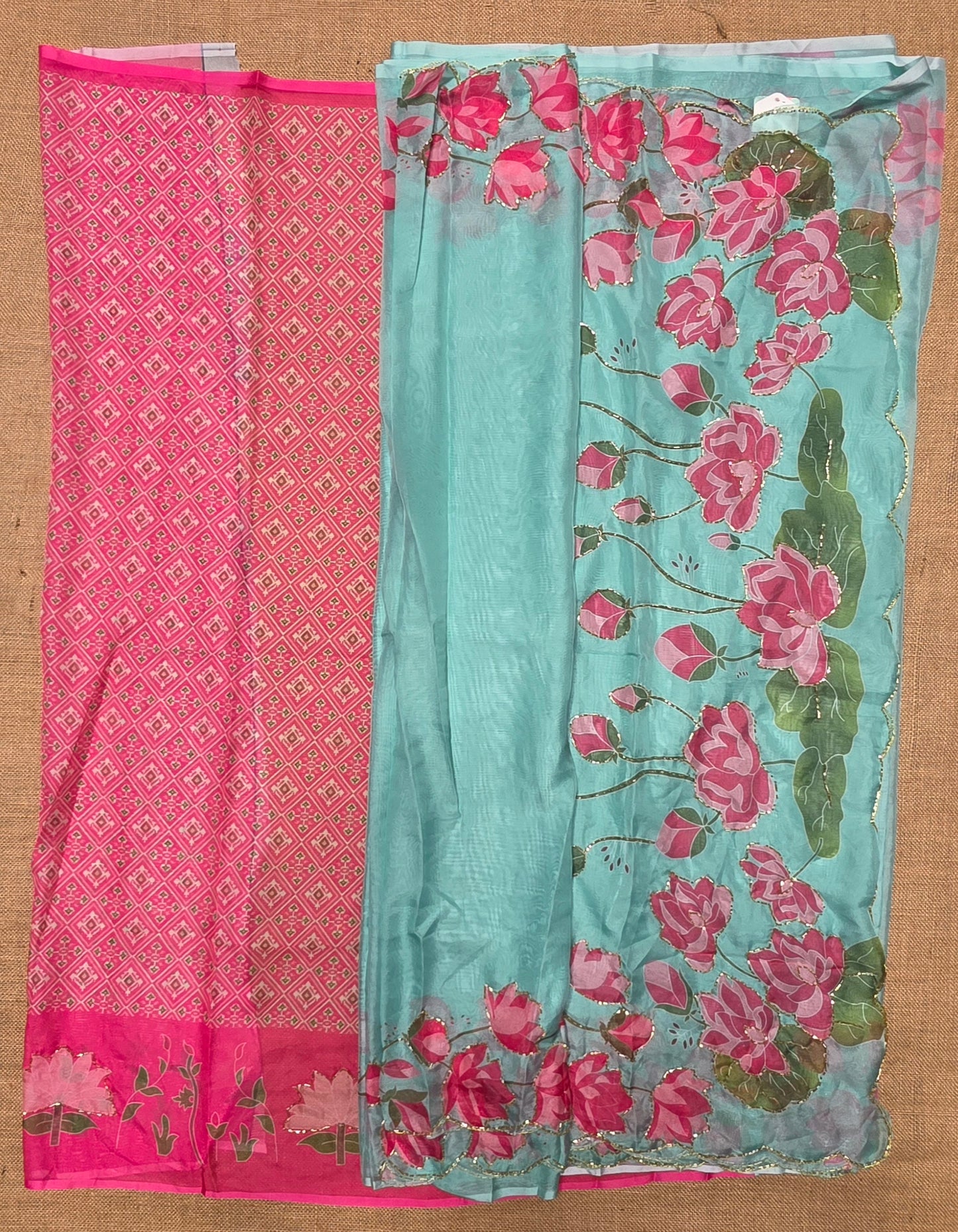 JD000491 Soft Organza with Lotus design