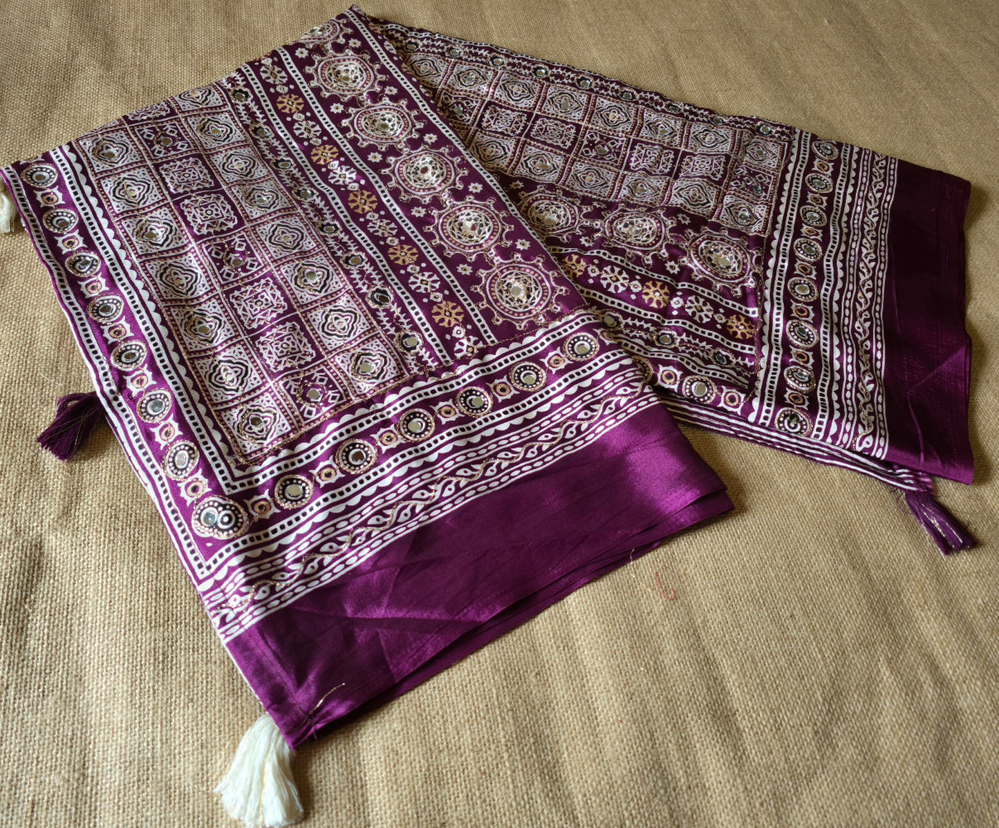 JD000014 - Ajrakh Modal Silk with Mirror Work