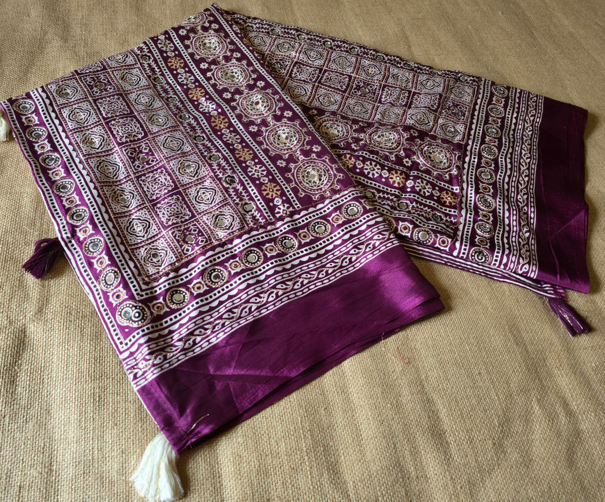JD000014 - Ajrakh Modal Silk with Mirror Work