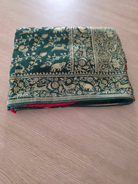 Green Banarasi Shikargah weave