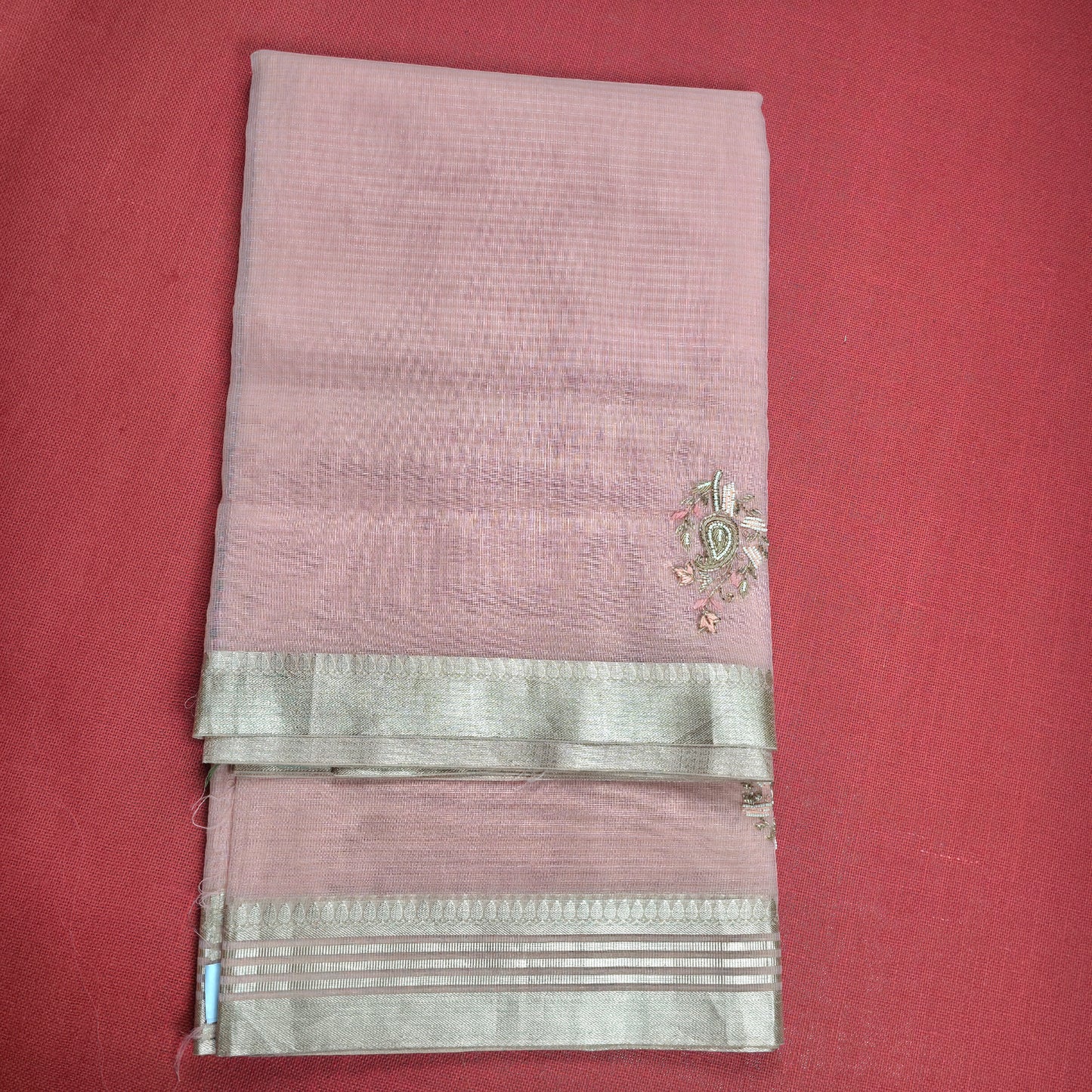 UP000162 - Banarasi Semi Kora Silk Buti Handwork