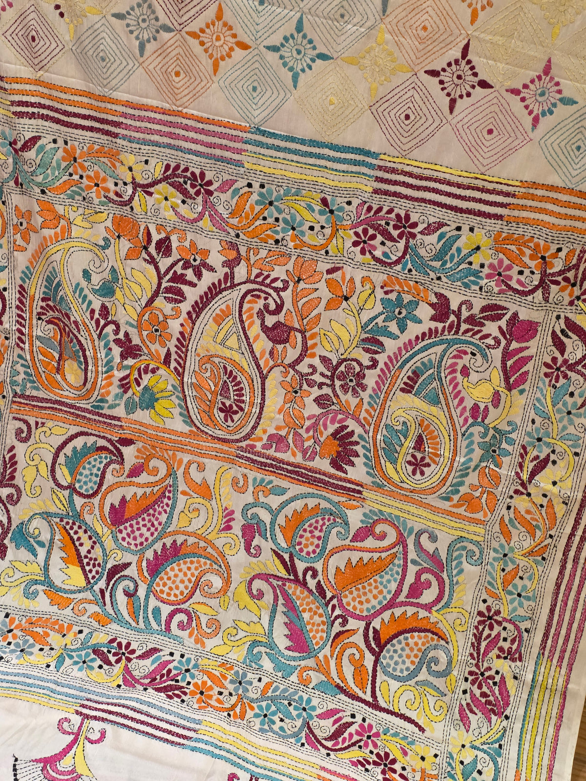 Ivory Kantha stitch
