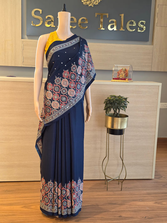 JD000475 Modal Ajrakh with mirror work