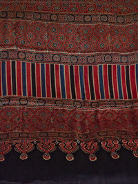 WB000023 - Ajrakh Handblock Printed Saree