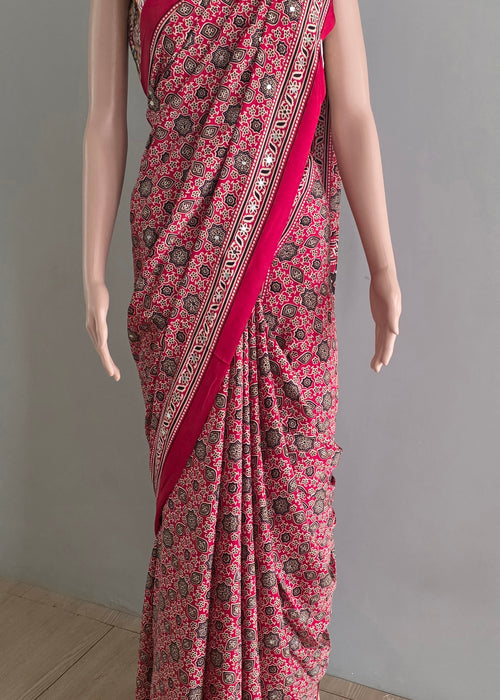JD000483 Modal Ajrakh with Mirror work