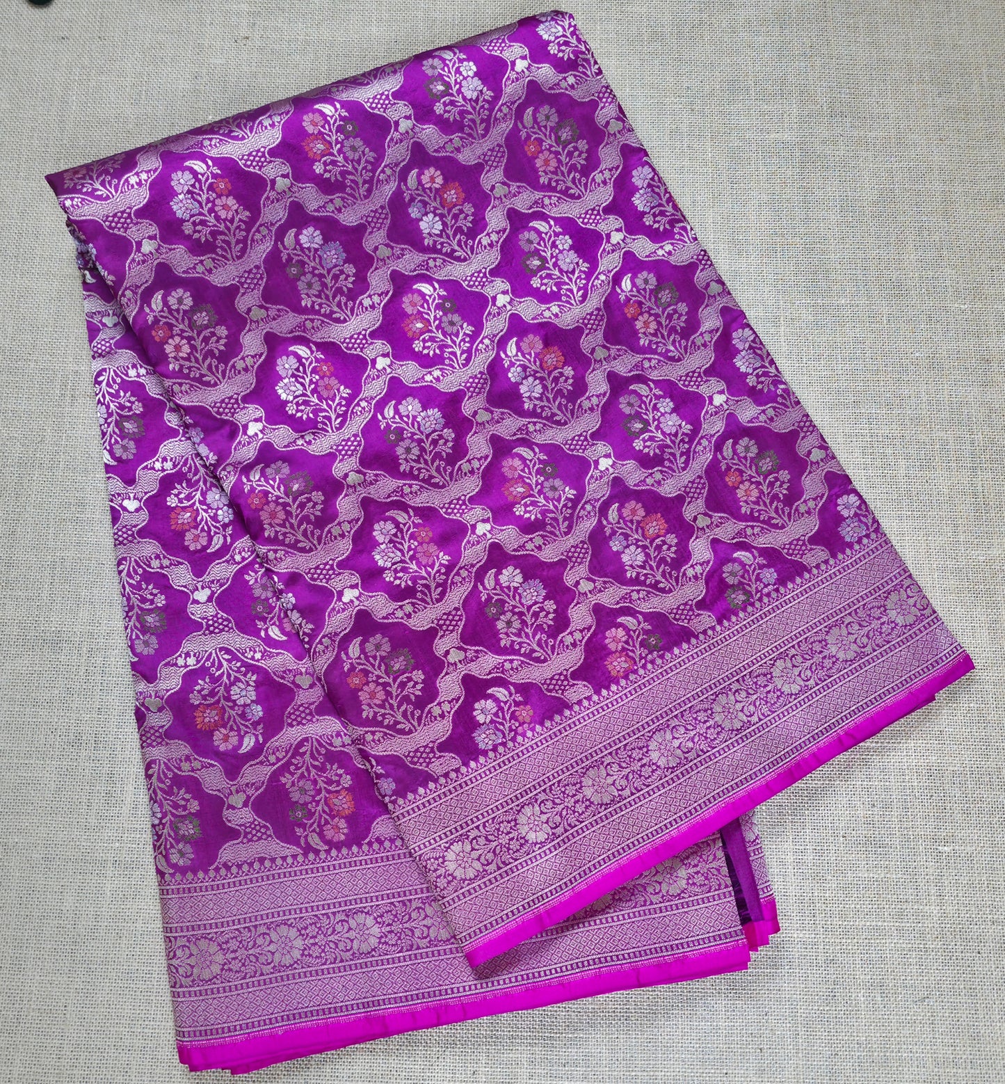 UP000126 - Banarasi Pure Katan Silk Meena Work