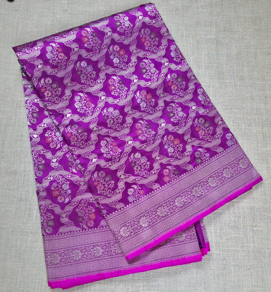 UP000126 - Banarasi Pure Katan Silk Meena Work