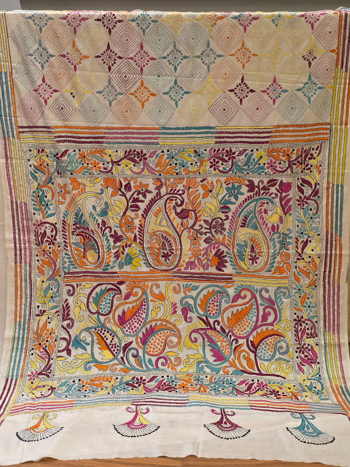 Ivory Kantha stitch