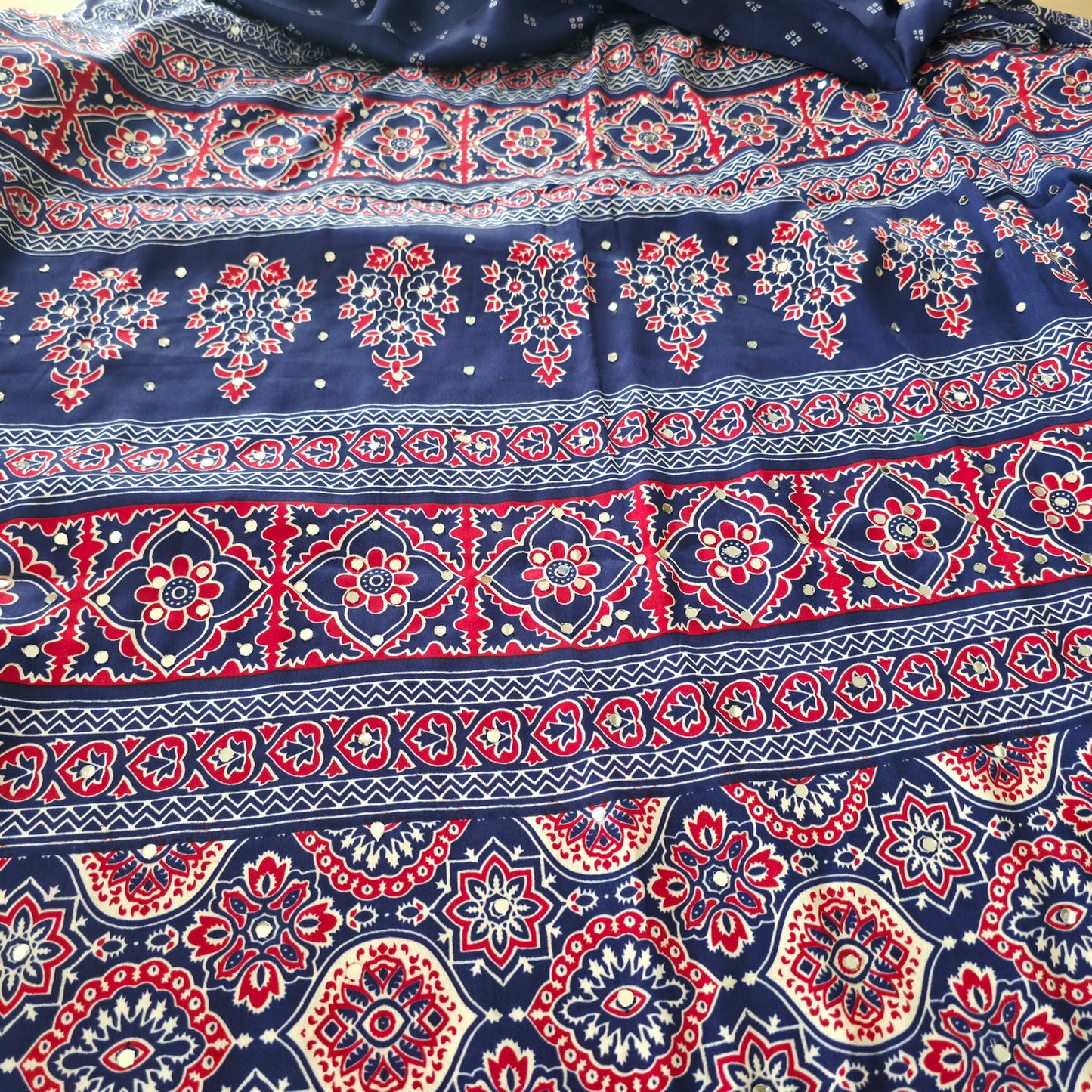 JD000130 Pure Modal Ajrakh with mirror Blue