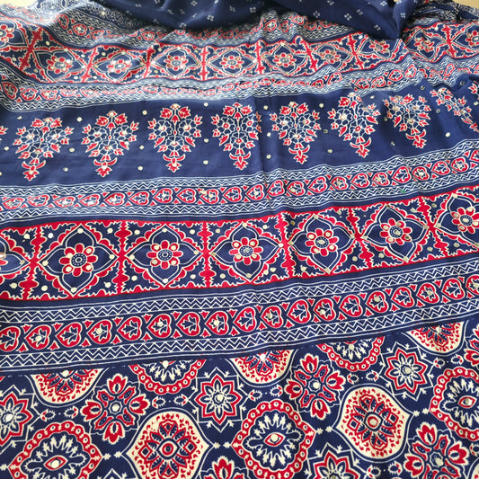 JD000130 Pure Modal Ajrakh with mirror Blue