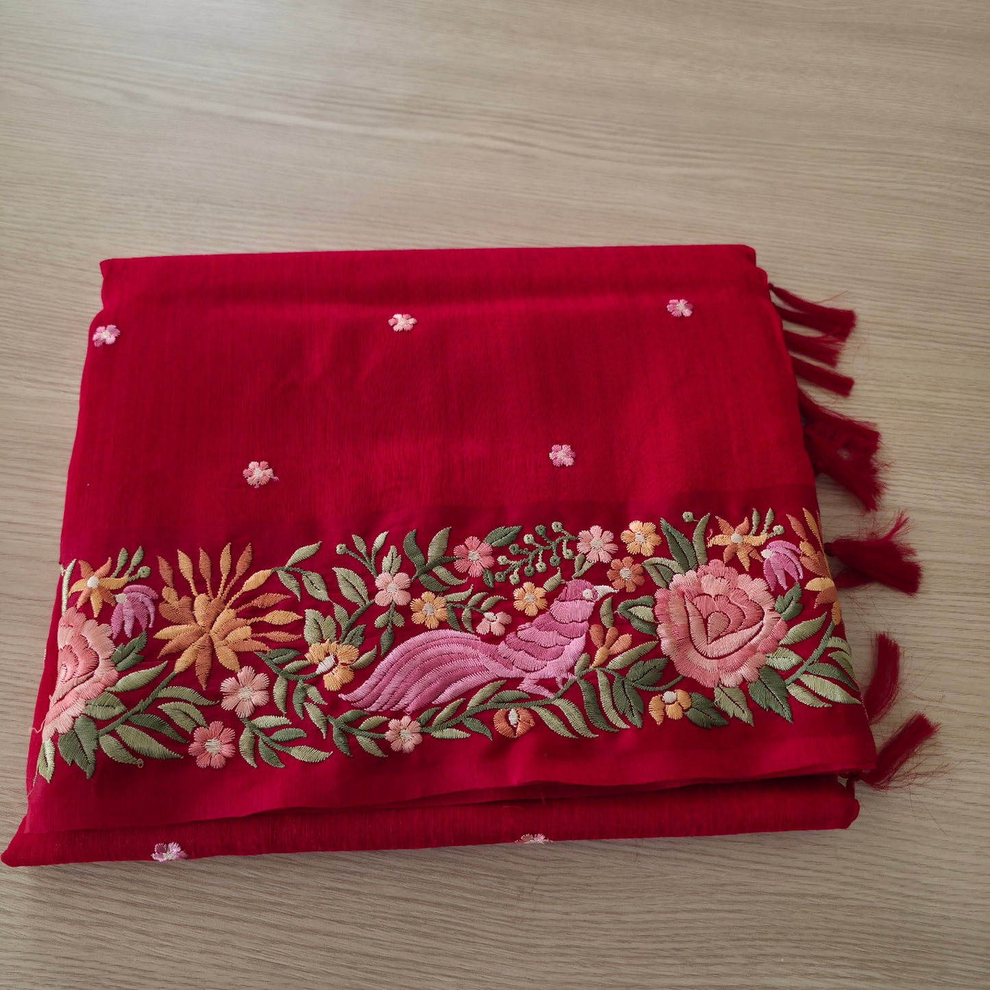 UP000230 Pure Tusser with Embroidery