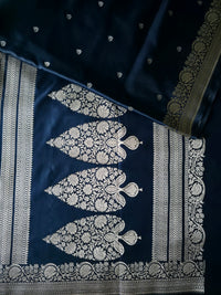 UP000031 - Banarasi Mashru Silk Dark Blue
