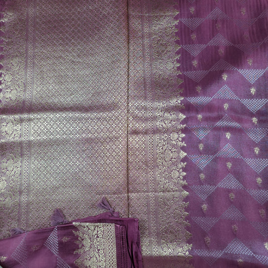 UP000154 Banaraso Semi Crepe Silk Gold Butti